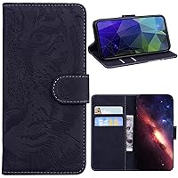 XYX Wallet Case for Xiaomi Redmi 9A, Folio Cover Stand Credit Card Slots Magnetic Closure Tiger Pattern Flip Shockproof Case for Redmi 9A, Black