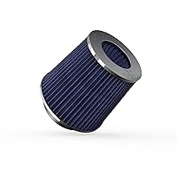 K&N Universal Clamp-On Air Intake Filter: High Performance Premium, Washable, Replacement Filter: Flange Diameter: 4 In, Filter Height: 5.5 In, Flange Length: 1.125 In, Shape: Round Tapered, RG-1001BL