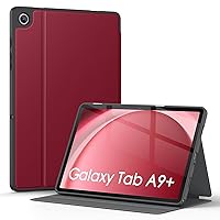 Soke Galaxy Tab A9 Plus Case 2023, Shock Proof Smart Folio Stand Case, Multi- Viewing Angles, Soft TPU Back Cover for Samsung Galaxy Tab A9+ 11 Inch Tablet [SM-X210/X216/X218],Red