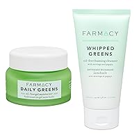 Farmacy Whipped Greens and Daily Greens Bundle - Oil Free Foaming Facial Cleanser & Gel Face Moisturizer