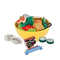 Melissa & Doug Slice & Toss Salad: Play Food Set Bundle with 1 Theme Compatible M&D Scratch Fun Mini-Pad (09310)