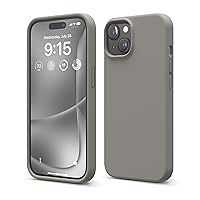 elago Compatible with iPhone 15 Case, Liquid Silicone Case, Full Body Protective Cover, Shockproof, Slim Phone Case, Anti-Scratch Soft Microfiber Lining, 6.1 inch (Medium Grey)