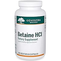 Genestra Brands Betaine HCl | Betaine Hydrochloride Supplement for Protein Digestion | 180 Capsules