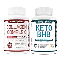 Purely Optimal Premium Keto Diet Pills Utilize Fat for Energy with Ketosis + Premium Multi Collagen Peptides Capsules (Types I, II, III, V, X)