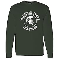 NCAA Distressed Circle Logo, Team Color Long Sleeve, College, University