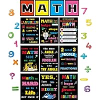 gisgfim 29Pcs Math Posters Math Teacher Bulletin Board Posters Math Classroom Decorations for Elementary Middle High School Mathematics Education Motivational Banner Math Classroom Signs Must Haves
