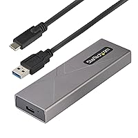 StarTech.com USB-C 10Gbps to M.2 NVMe or M.2 SATA SSD Enclosure - Tool-free External M.2 PCIe/SATA NGFF SSD Aluminum Case - USB Type-C&A Host Cables - Supports 2230/2242/2260/2280 (M2-USB-C-NVME-SATA)