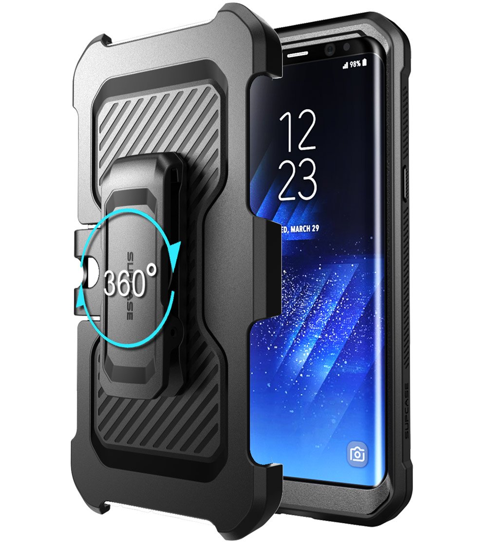 SUPCASE Unicorn Beetle PRO Series Phone Case for Samsung Galaxy S8 Plus, Full-Body Rugged Holster Case with Built-in SP for Galaxy S8 Plus (Black)