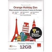 12GB 14 Day Orange Europe SIM Card, 30 Minutes Calls+200 Texts to Worldwide. Fresh Stock, Upgraded Offer!