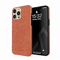 BURGA Phone Case Compatible with iPhone 14 PRO MAX - Hybrid 2-Layer Hard Shell + Silicone Protective Case -White Polka Dots Pattern Vintage Orange - Scratch-Resistant Shockproof Cover