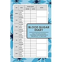 Blood Sugar Diary: A Daily Diabetes Journal/Log Book for Keeping Track of Blood Glucose, from Breakfast to Bedtime 7 Days A Week