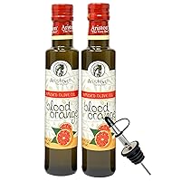 Blood Orange Infused Olive Oil Bundle with - (2) 8.45oz Ariston Specialties Blood Orange Greek Olive Oil and (1) Wyked Yummy Stainless Steel Olive Oil Dispenser Spout