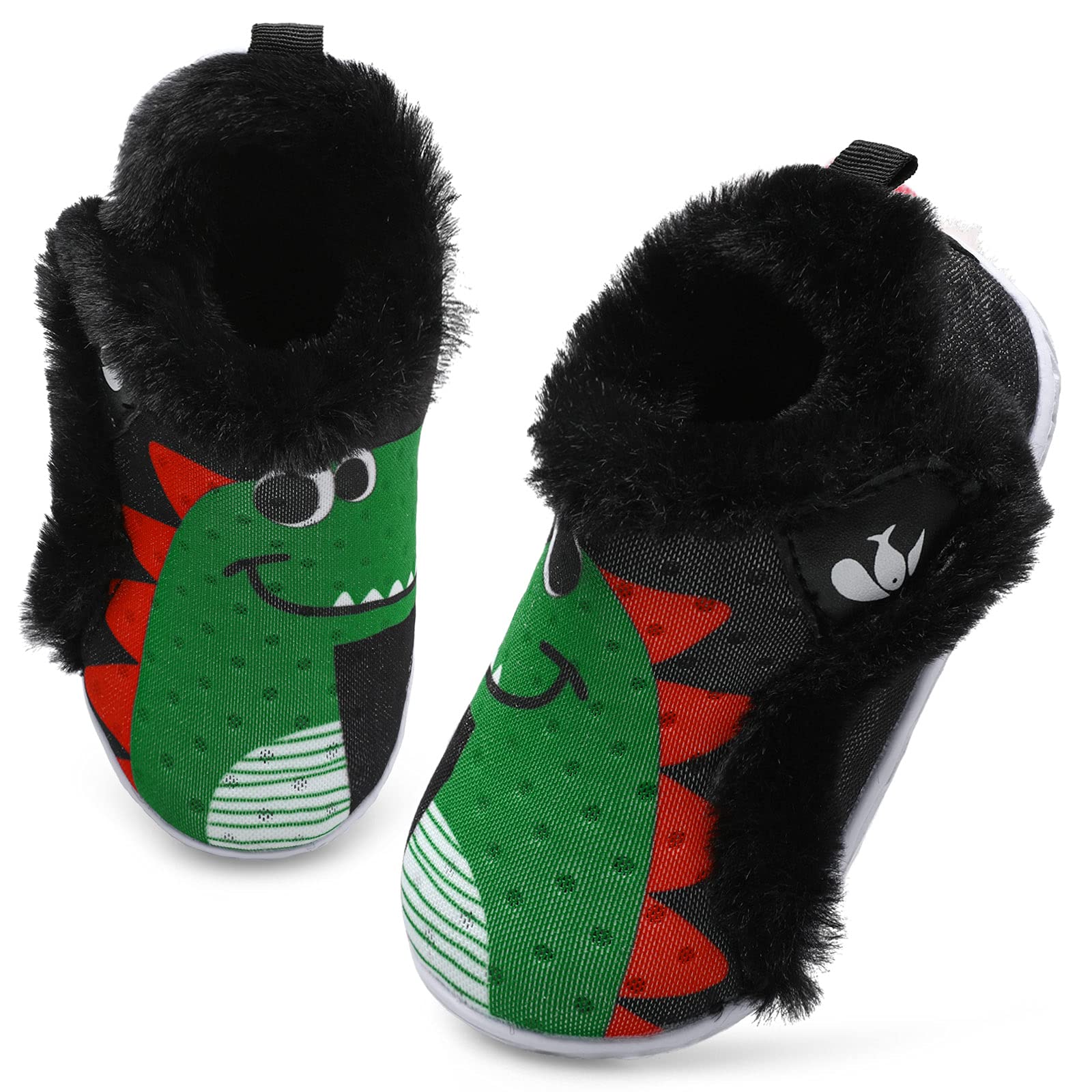 JIASUQI Kids Girls Boys Winter Warm Cozy Plush House Slippers Shoes Toddlers Fur Walking Shoes