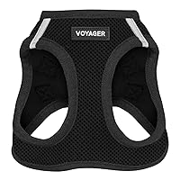 Voyager Step-in Air Dog Harness - All Weather Mesh Step in Vest Harness for Small and Medium Dogs and Cats by Best Pet Supplies - Harness (Black), XS (Chest: 13-14.5