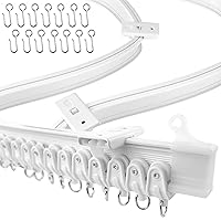 UrbanRed Flexible Bendable Ceiling Curtain Track, 16.4FT (5m), Ceiling Mount for Curtain Rail with Track Curtain System, Room Divider, Ceiling Curtain Rod, RV Ceiling Track for Curtains, White