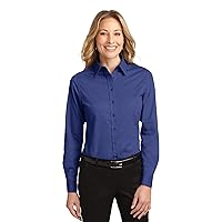 Port Authority Ladies Long Sleeve Easy Care Shirt. L608 Mediterranean Blue 6XL