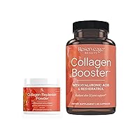 Reserveage Beauty, Collagen Replenish Powder with Hyaluronic Acid & Vitamin C 2.75 Oz & Collagen Booster, Collagen Supplement for Skin Care and Joint Health 60 Caps