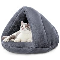 Self Warming Plush Pet Bed Cat Cave Pet Tent Cave Bed Cozy Cat Sleeping Bag Snooze Mat for Winter Pets Cats Small Dogs Puppies and Kittens