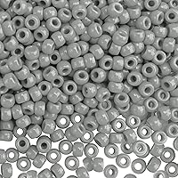 500pcs Pony Beads, Beads for Bracelets, Beads for Jewelry Making, Hair Beads, Friendship Bracelet Beads, Pony Beads Bulk, Kandi Beads, Beads for Crafts, Plastic Beads, Light Gray Pony Beads, Bead Kit