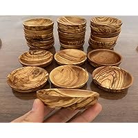 Tubibu Olive Wood Mini Bowls Set, Handmade Bowls, Handcrafted Wooden Mini Bowls (200 pcs)