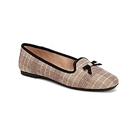 Charter Club Womens Beige Patterned Metallic Accent Bow Accent Padded Kimii Round Toe Slip On Loafers Shoes 8.5 M