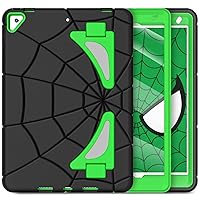 iPad 10.2 Case for Kids iPad 9th / 8th / 7th Generation Gen Case 2021/2020/2019 Heavy Duty Shockproof Rugged Protective Cover Spiderman 10.2 Inch iPad Case with Stand for Kids, Black+Green