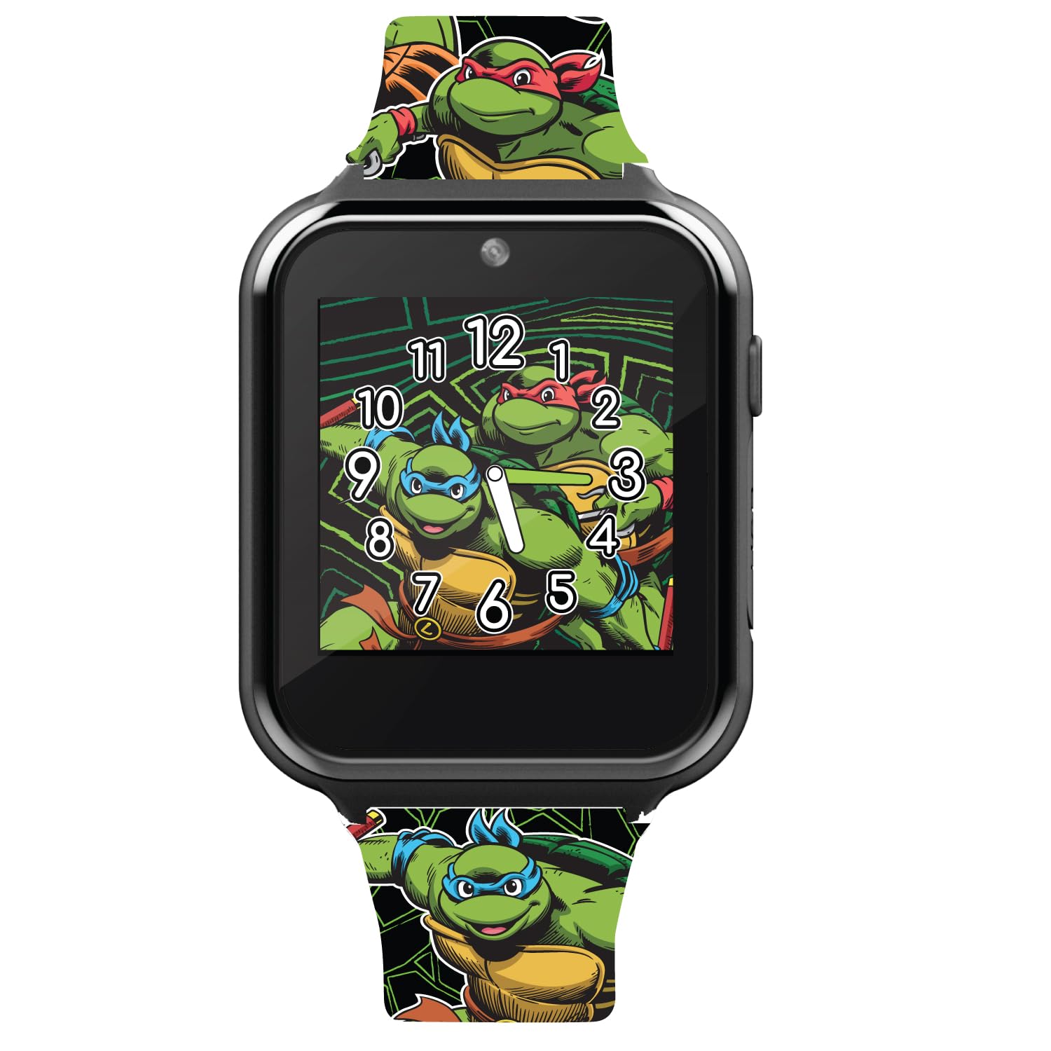 Accutime Teenage Mutant Ninja Turtles TMNT Nickelodeon Boys’ Green Educational Learning Touchscreen Smart Watch Toy - Raphael Leonardo Michelangelo Donatello (Model: TMR4150AZ)