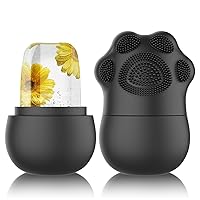 GeeRic Ice Face Roller, Silicone Ice Facial Cleaning Brush, Cube Face Contour for Eyes Neck, Beauty Facial Massage Roller Face Roller Skin Care Tools(Black)