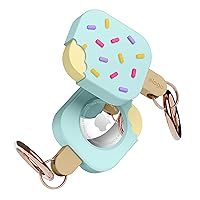 elago Ice Cream Case Compatible with Apple AirTag Keychain, Compatible with AirTag Case - Drop Protection, Carabiner Key Ring (Track Dogs, Keys, Backpacks, Purses) Tracking Device Not Included [Mint]