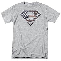 DC Comics Men's Big-Tall Superman Logo American Flag Shield T-Shirt