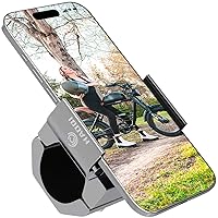 HAOQI Ring Phone Holder for Bike,Alloy Aluminum Motorcycle Phone Mount, Solid Anti-Slip Bike Phone Holder with 360°Rotation,One Hand Operation Phone Mount Holder for 4.5-7 Inch Phones(Titanium)