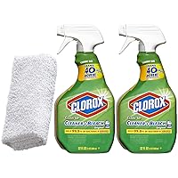 Towel with 2 Clean-Up Cleaners with Bleach, 32oz | All Purpose Bleach Spray Cleaner | Bundle Home Cleaning for Kitchen, Bath, Counters, Tile