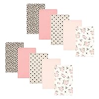 Hudson Baby Unisex Baby Cotton Flannel Burp Cloths, Neutral Pink Floral 10 Pack, One Size