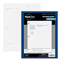 Oxford FocusNotes Note Taking System Filler Paper, 8.5 x 11 Inch, 3-Hole Punched, White, 100 Sheets (62354)