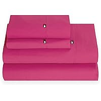 Tommy Hilfiger T200 Solid SHEETING TH Signature, King, Pink