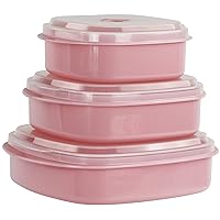 Reston Lloyd Microwave Storage, Adjustable Vent on Lids Cookware Set, Multiple Sizes, Pink