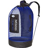 Panama Mesh Backpack: Convienent 103L size, ideal for dive gear, dry pockets, BLUE