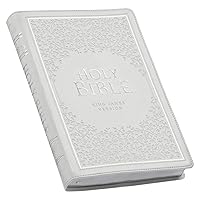 KJV Holy Bible, Thinline Large Print Faux Leather Red Letter Edition Thumb Index & Ribbon Marker, King James Version, White