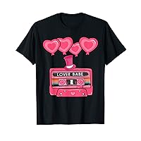 Music Cassette Tape Funny Pink Heart Valentines Day Graphic T-Shirt