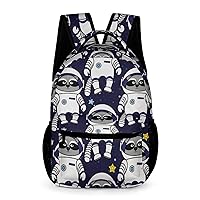 Funny Cartoon Raccoon Backpack Adjustable Strap Laptop Backpack Casual Business Travel Bags for Women Men