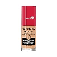 Covergirl Outlast Extreme Wear 3-in-1 Full Coverage Liquid Foundation, SPF 18 Sunscreen, Creamy Natural, 1 Fl. Oz.