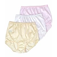 Women's Panty Brief Full Coverage Nylon Scallop Trim High Waist 3-Pack 719