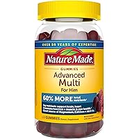 Nature Made Advanced Multivitamin Gummies for Him with Magnesium Citrate, Calcium & Vitamins B, Multivitamin for Men, 120 Gummies, 40 Day Supply
