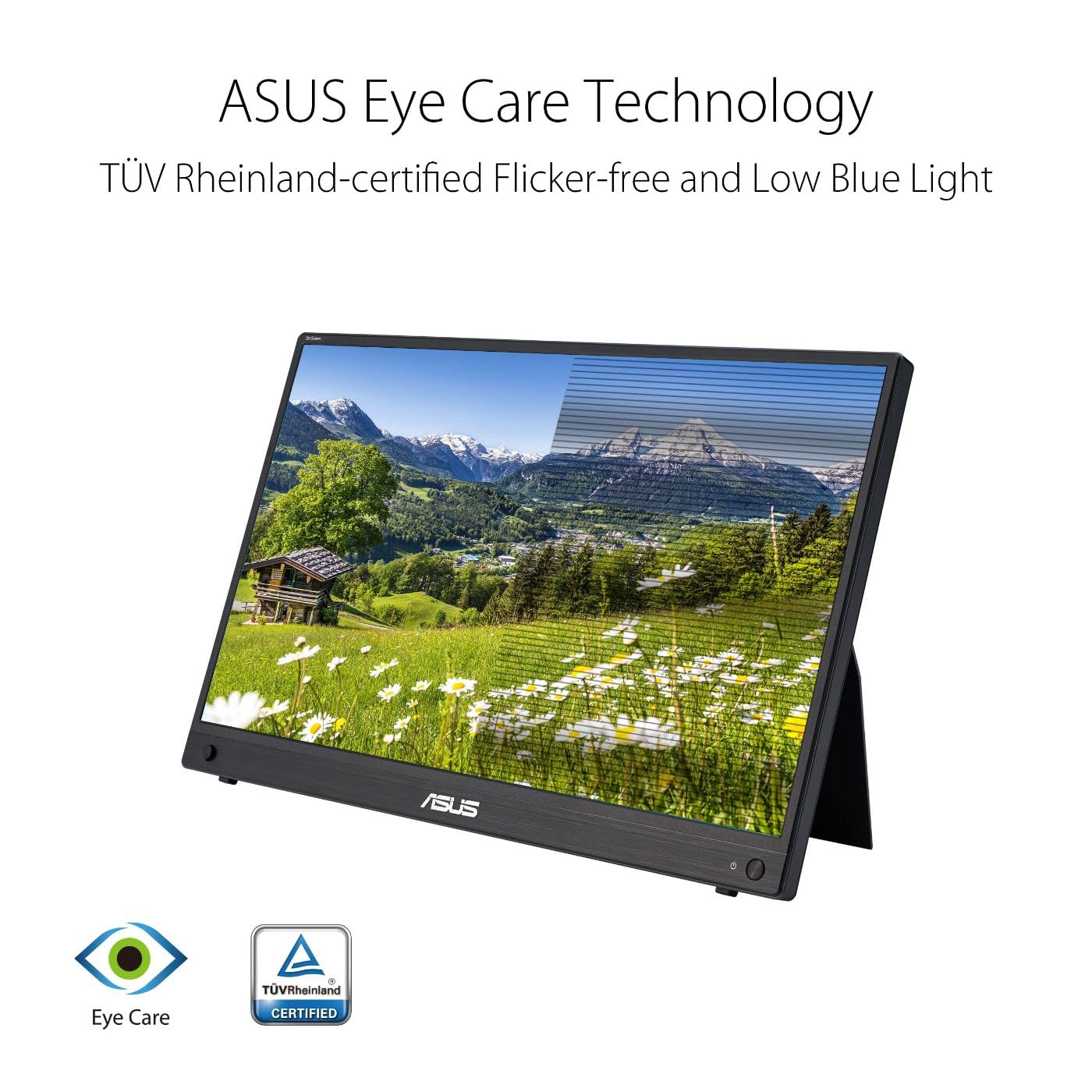 ASUS ZenScreen 15.6” 1080P Portable USB-C Monitor (MB16AHG) - Full HD, IPS, 144Hz, Mini-HDMI, Freesync Premium™, Ergo kickstand, Eye Care, Tripod Mountable, Protective Sleeve, 3-Year Warranty,BLACK