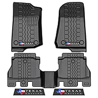 Anti-Slip 3D Car Floor Mats 5Pcs Custom Fit 2018-2024 Jeep Wrangler JL Unlimited | All-Weather Floor Liners w/Weather Strips | Car Carpet for Winter, Ski, Hunting, Camping