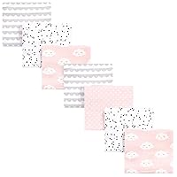 Hudson Baby Unisex Baby Cotton Flannel Receiving Blankets Bundle, Pink Clouds, One Size