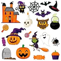 20 PCS Halloween Thick Gel Clings Halloween Window Gel Clings Decals Stickers for Kids, Toddlers and Adults Home Airplane Classroom Nursery Halloween Party Supplies Decorations (Halloween)