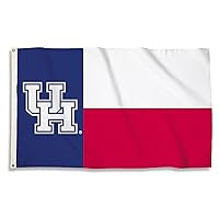 BSI Products, INC. - Houston Cougars 3’x5’ Flag with Heavy-Duty Brass Grommets - UH Football, Basketball & Baseball Pride - High Durability for Indoor & Outdoor Use - Great Gift Idea - Houston Texas