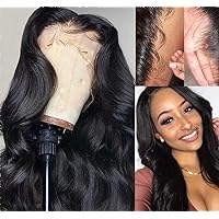 QUINLUX HAIR HD Invisible Body Wave 360 Lace front Human Hair Wigs Pre plucked with Bleached Knots for Woman Long Wavy Glueless Full End Wig Brazilian Remy Hair 150% Density 18 Inch
