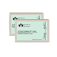 Luxury Coconut Oil Handmade Natural Soap Bars (125 Gram / 4.4 OZ) (Pack Of 2)